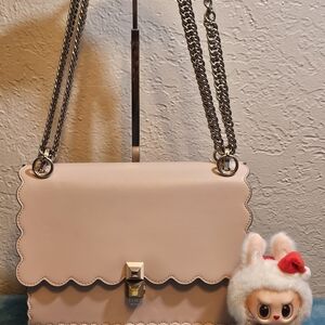 Fendi Blush Scalloped Shoulder Bag
